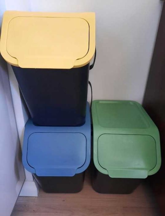 Zestaw 3 Koszy do Segregacji Śmieci  25L + Filtry GRATIS Kompaktowe