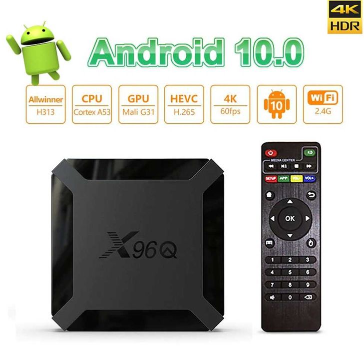 X96Q 2gb 16gb Android 10 Alwinner H313 Андроїд Смарт ТВ Приставка 2024