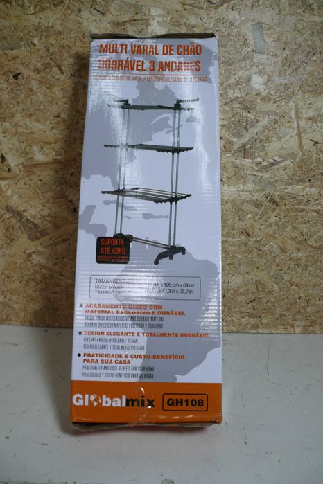 Estendal Dobrável para Roupa com Rodas