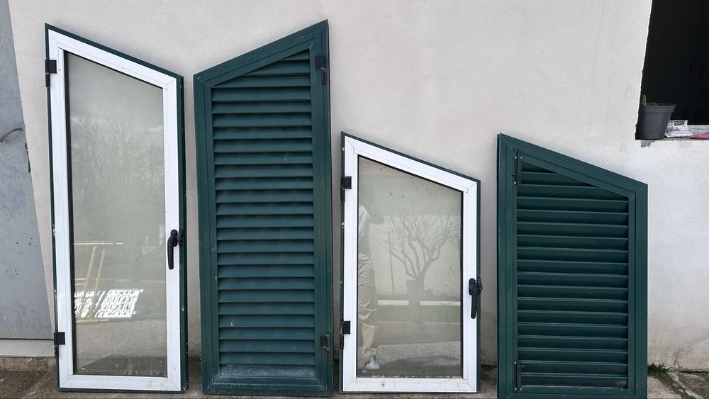 2 Janelas de aluminio de vidro duplo