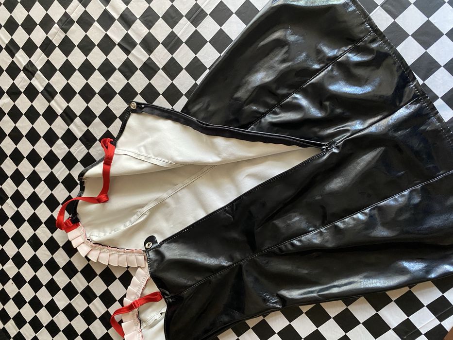 Латексна вінілова лакова лакована чорна латекс жіноча сукня пенюар