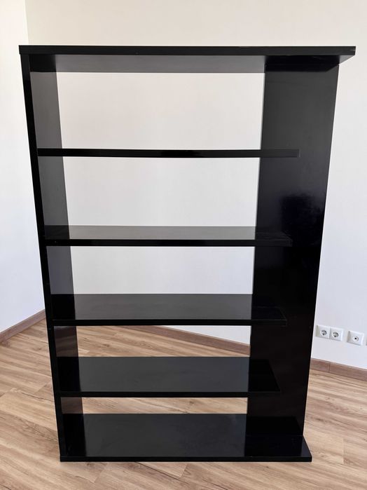 Estante/armário com 5 prateleiras – cor preta, estilo moderno