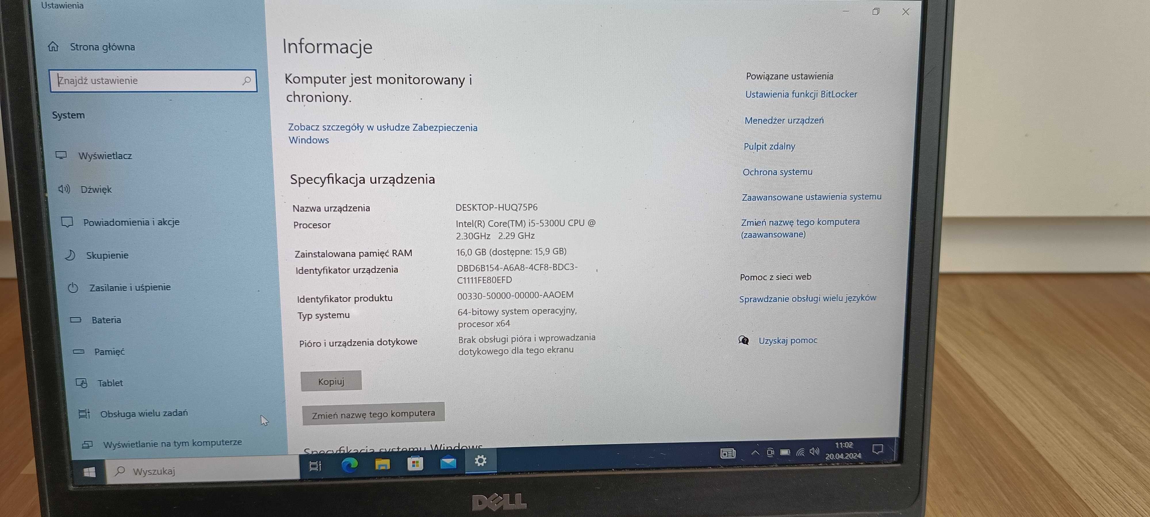 DELL Latitude 5450 i5 Win 10  SSD 256GB 8/16GB