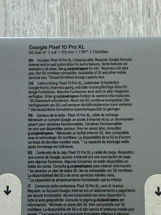 Google pixel 10 XL 1tb selado
