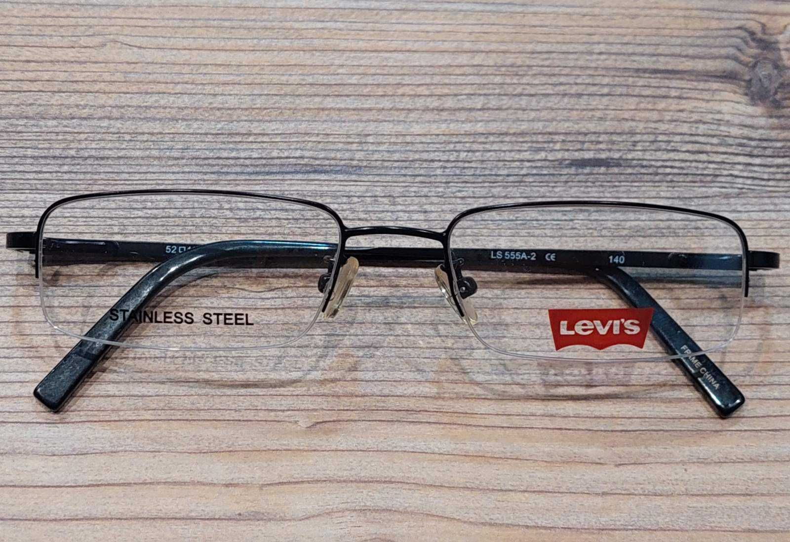 Męskie  okulary z pól oprawkami w eleganckim stylu LS 555 A2 od Levis!