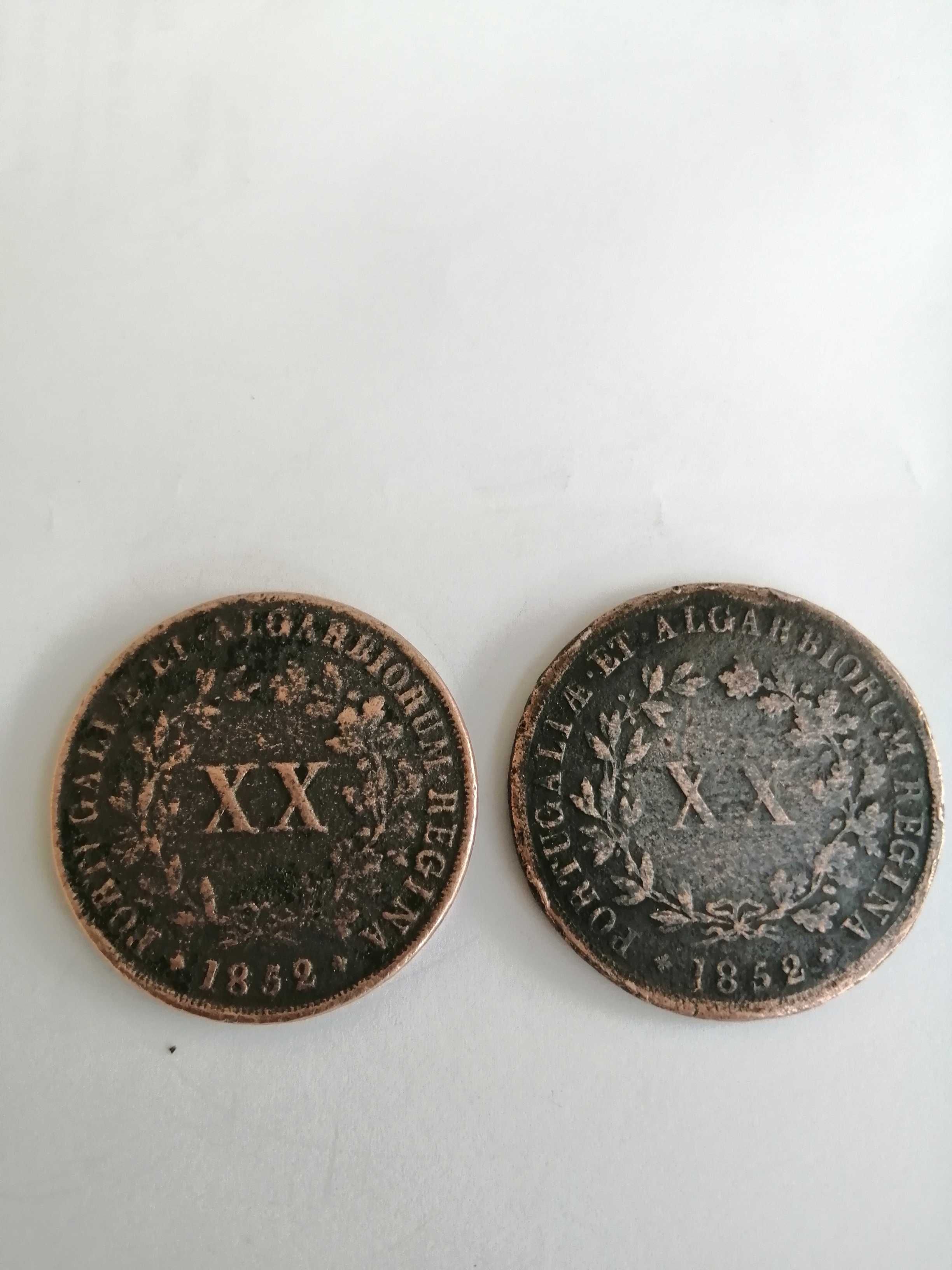 Moedas de XX réis. D. Maria ll. 1948, 1949, 1952.