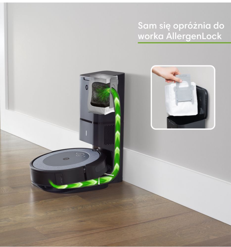 Robot Roomba i3+ ze stacją Clean Base +  wirtualna sciana