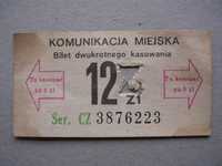 Stary bilet komunjkacji miejskiej MPK z prl  u