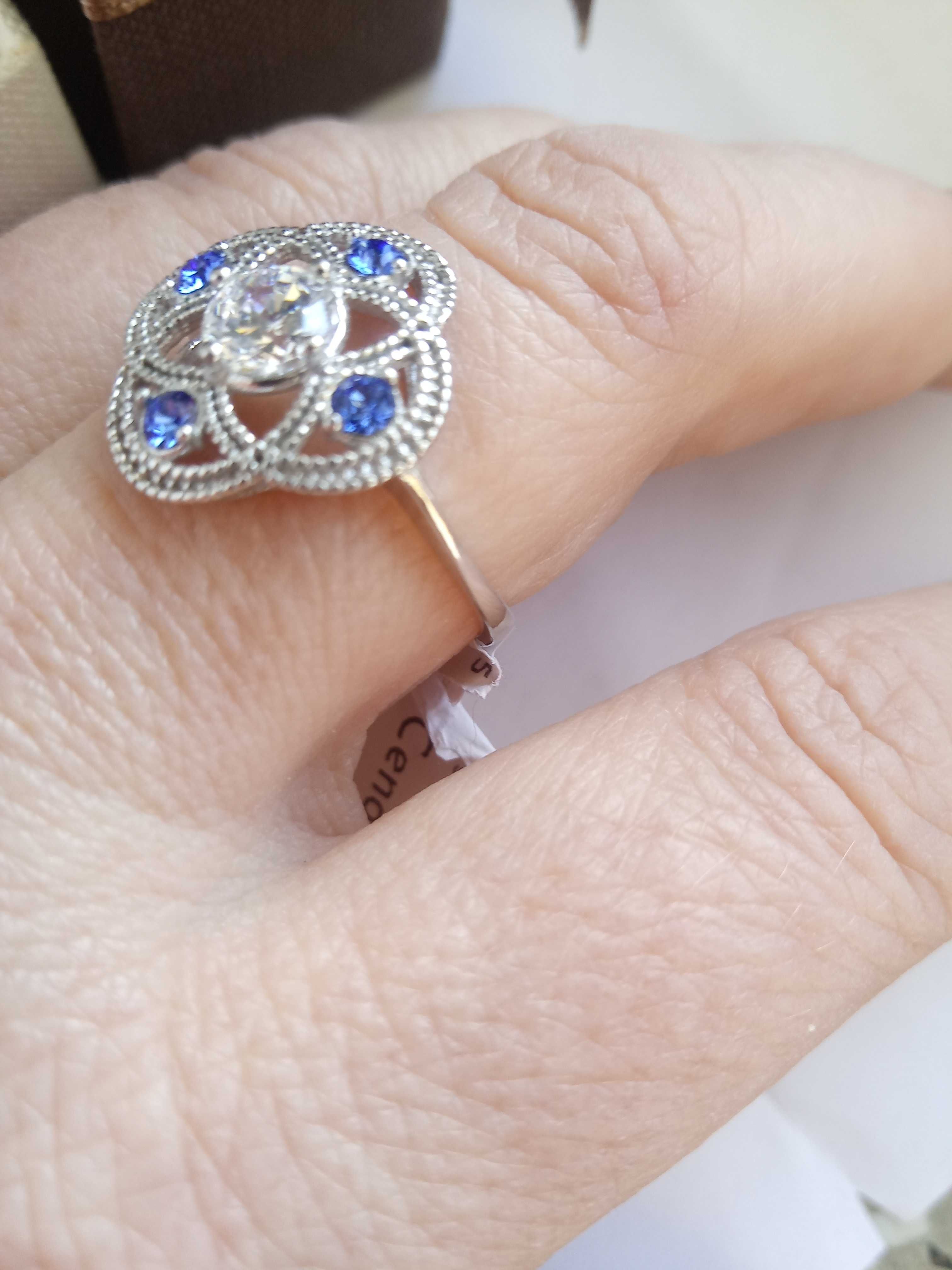 nowy zjawiskowy pierścionek srebrny chabrowe oczka Promocja!