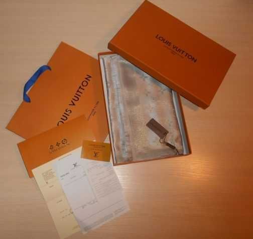 Louis Vuitton, Szal Szalik apaszka damski kasmirowa, Francja 00311