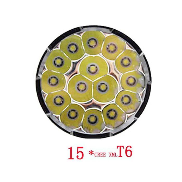Lanterna led - 8000 lm - 15x cree-t6- caça ao javali