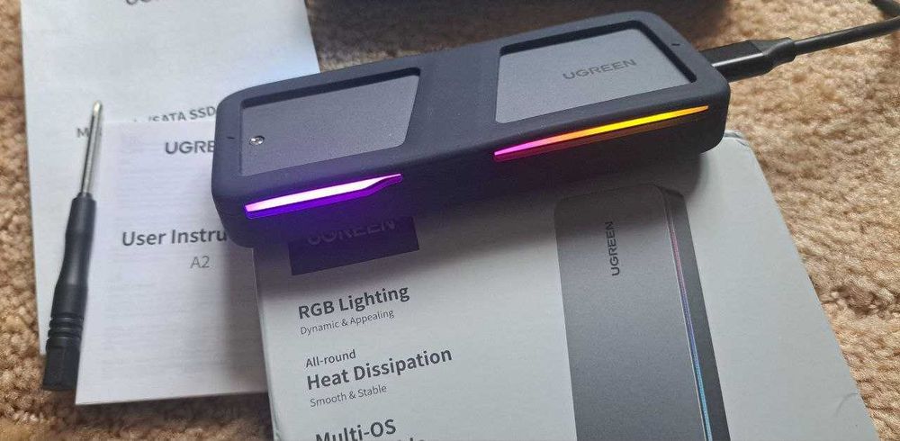 зовнішній карман для SSD M2 NVMe Ugreen CM777 20Gbps USB3.2 TypeC
