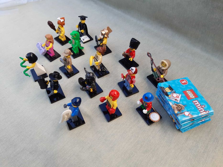 Lego Originais 16 Minifiguras Série 5 Conjunto Completo com Folhetos