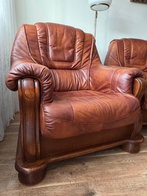 Komplet wypoczynkowy skóra