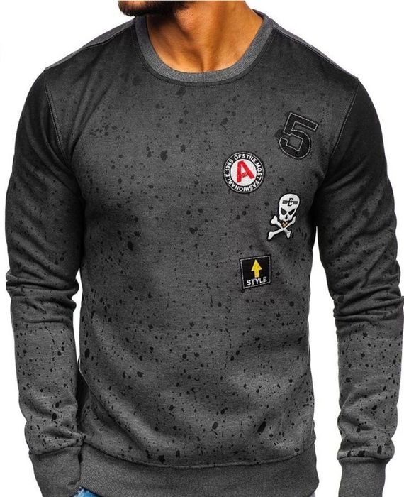 Класна графітова толстовка з нашивками J.STYLE DD13
Толстовка графітов