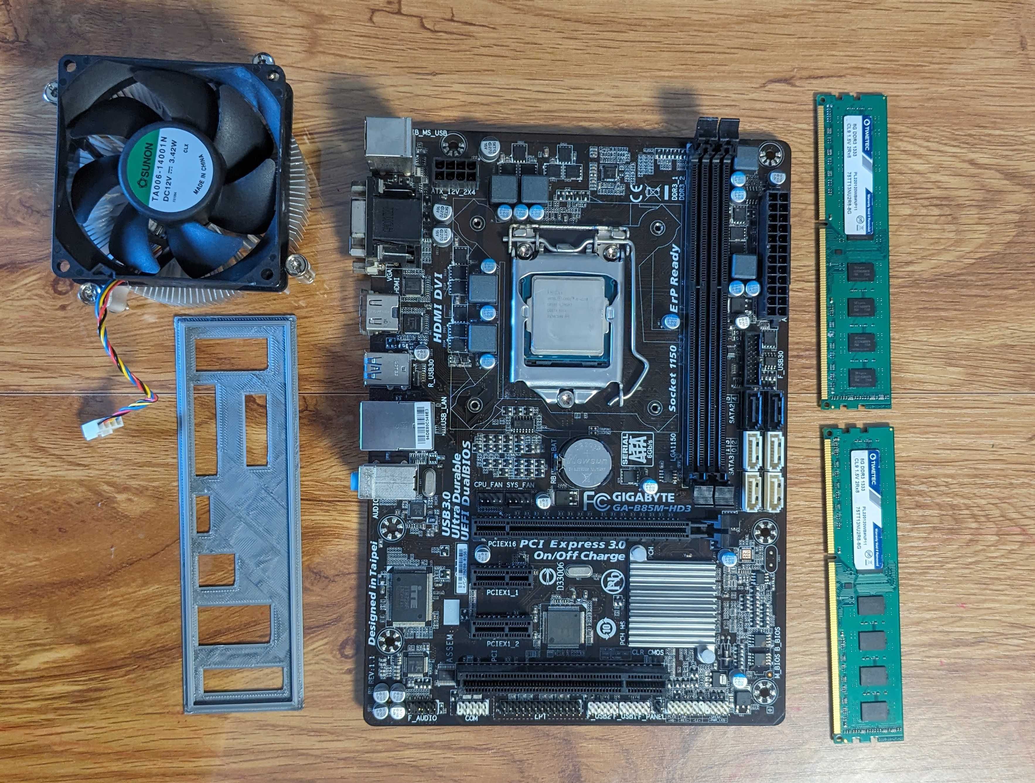 Комплект Gigabyte GA-85M-HD3 + Intel core i5-4570 +16Gb ddr3 +кулер