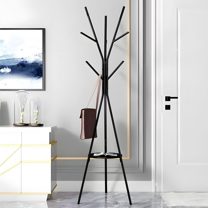 Wieszak Na Ubrania Stojący Podłogowy Metalowy Czarny Loft 180 Cm