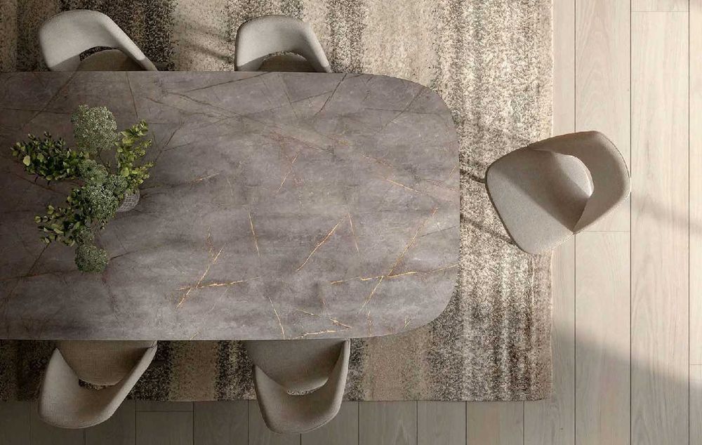 Okazja -45% Stół HPL GOLD MARBLE 200x120 + krzesła, nowe, fv23%