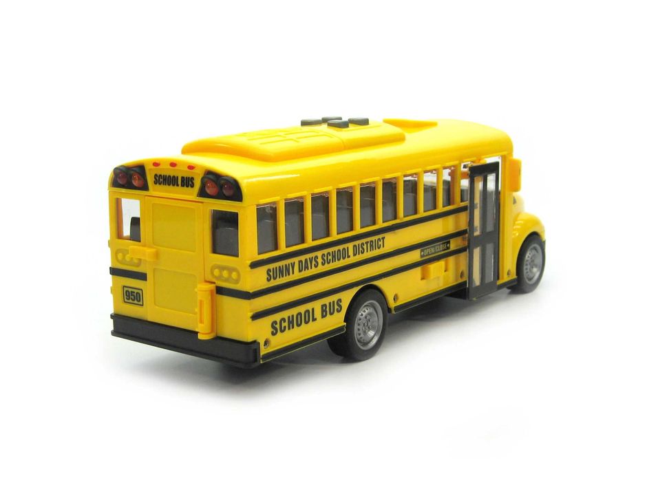 Іграшковий шкільний автобус з дверима, що відчиняються,  рухомі деталі