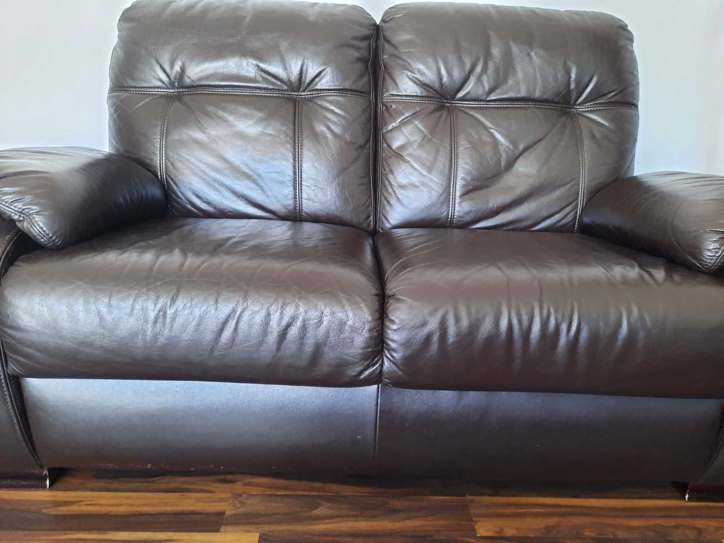 Tapczan Sofa Fotel Skora Zestaw 3+2+1 GALA MEBLE STAN BARDZO DOBRY