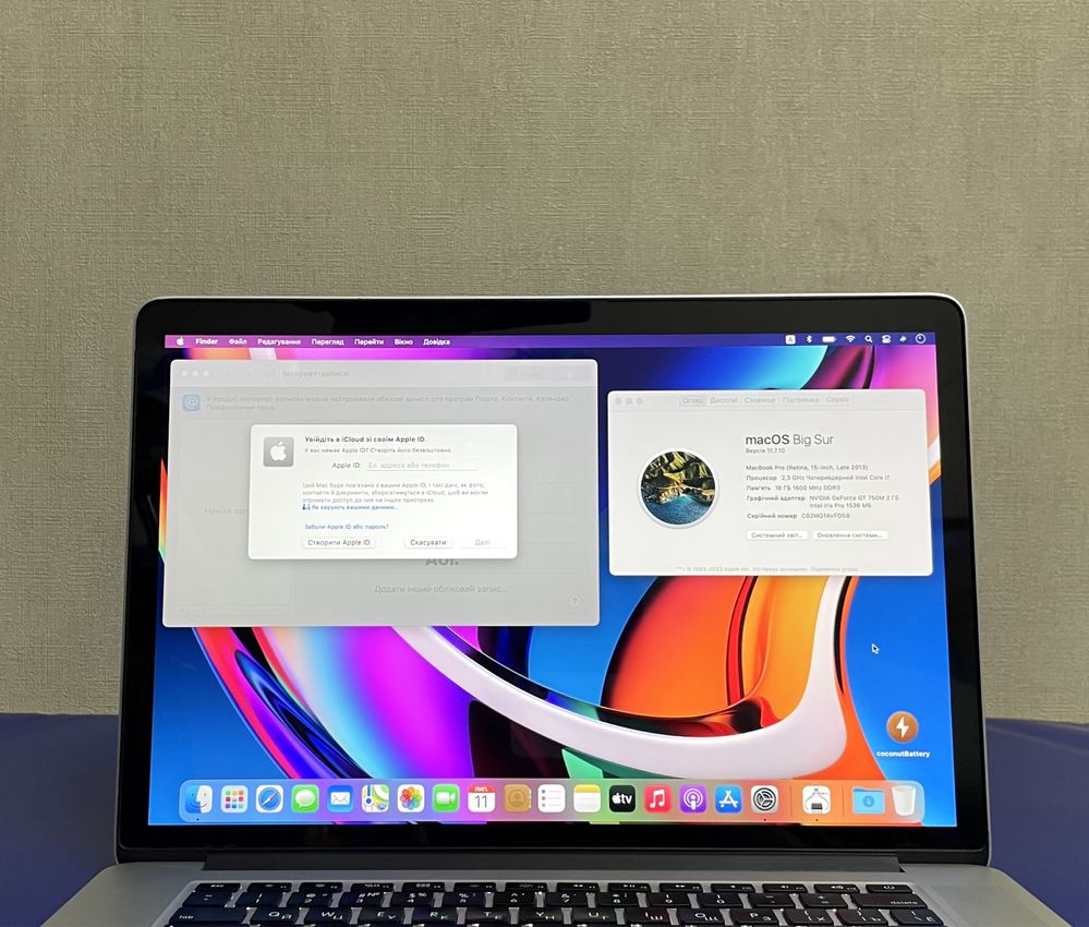 MacBook Pro 15 2013  core i7 2,3GHz  16ram 256Gb  GeForce GT 750M