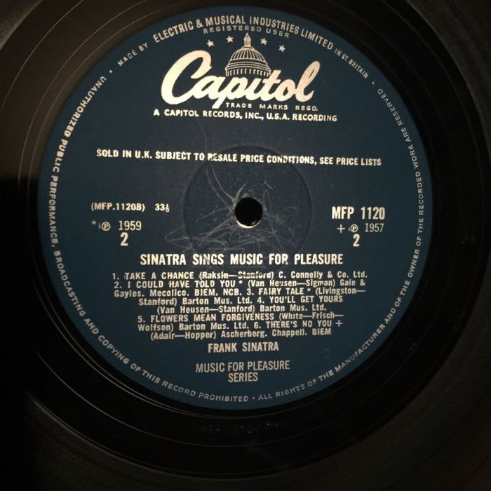 Vinil: Frank Sinatra sings Music for pleasure 1959