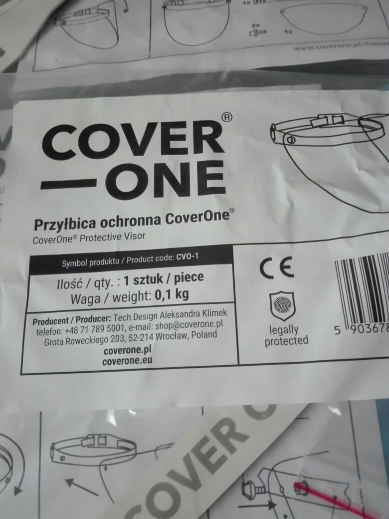 Przyłbice ochronne 2 sztuki, medyczne CoverOne