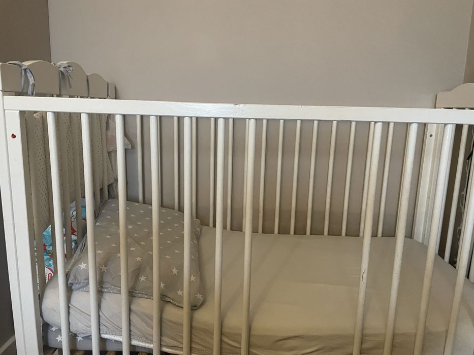 Łózeczko dzieciece białe 120x60