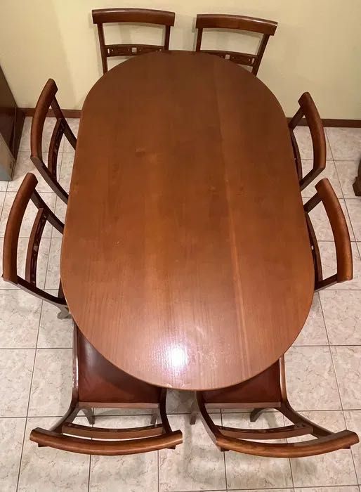 Móvel + mesa + cadeiras completamente novo 100% madeira natural