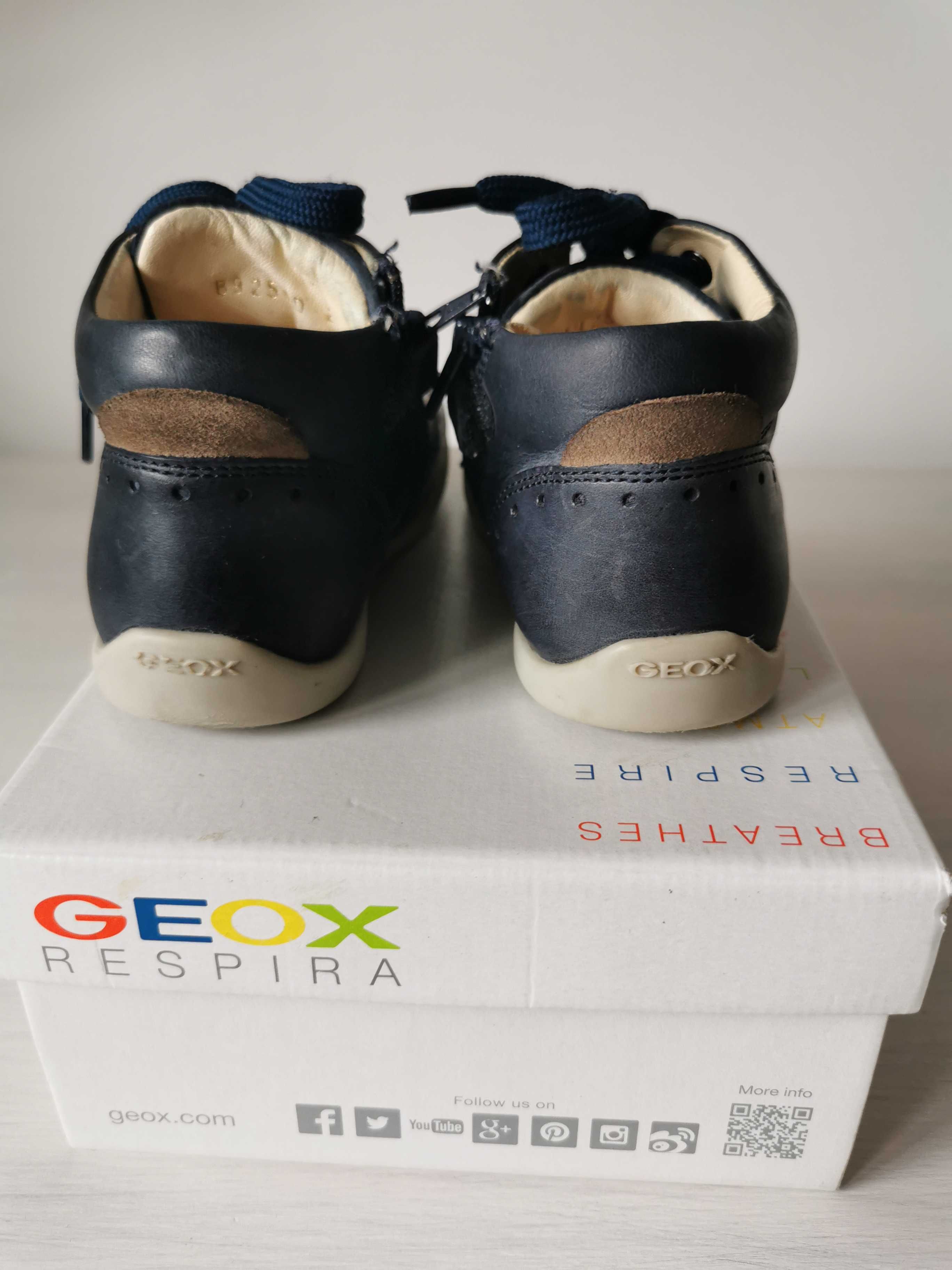 Buty przejściowe, trzewiki chłopięce Geox Respira r. 25