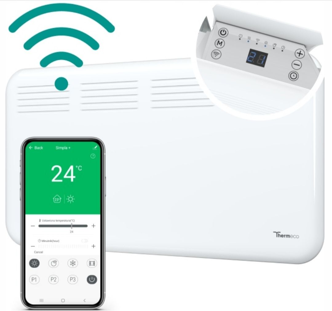 Elektryczny grzejnik konwektorowy Thermeco Simpla 20 + z WIFI