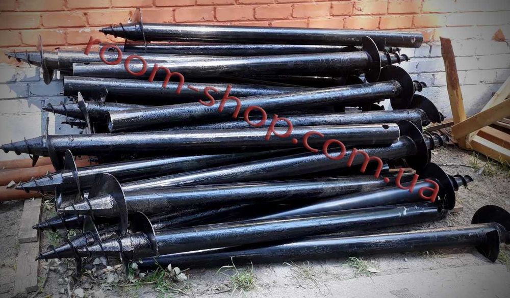 Геошуруп, сваи винтовые, гвинтові палі, монтаж, виробництво, сваї