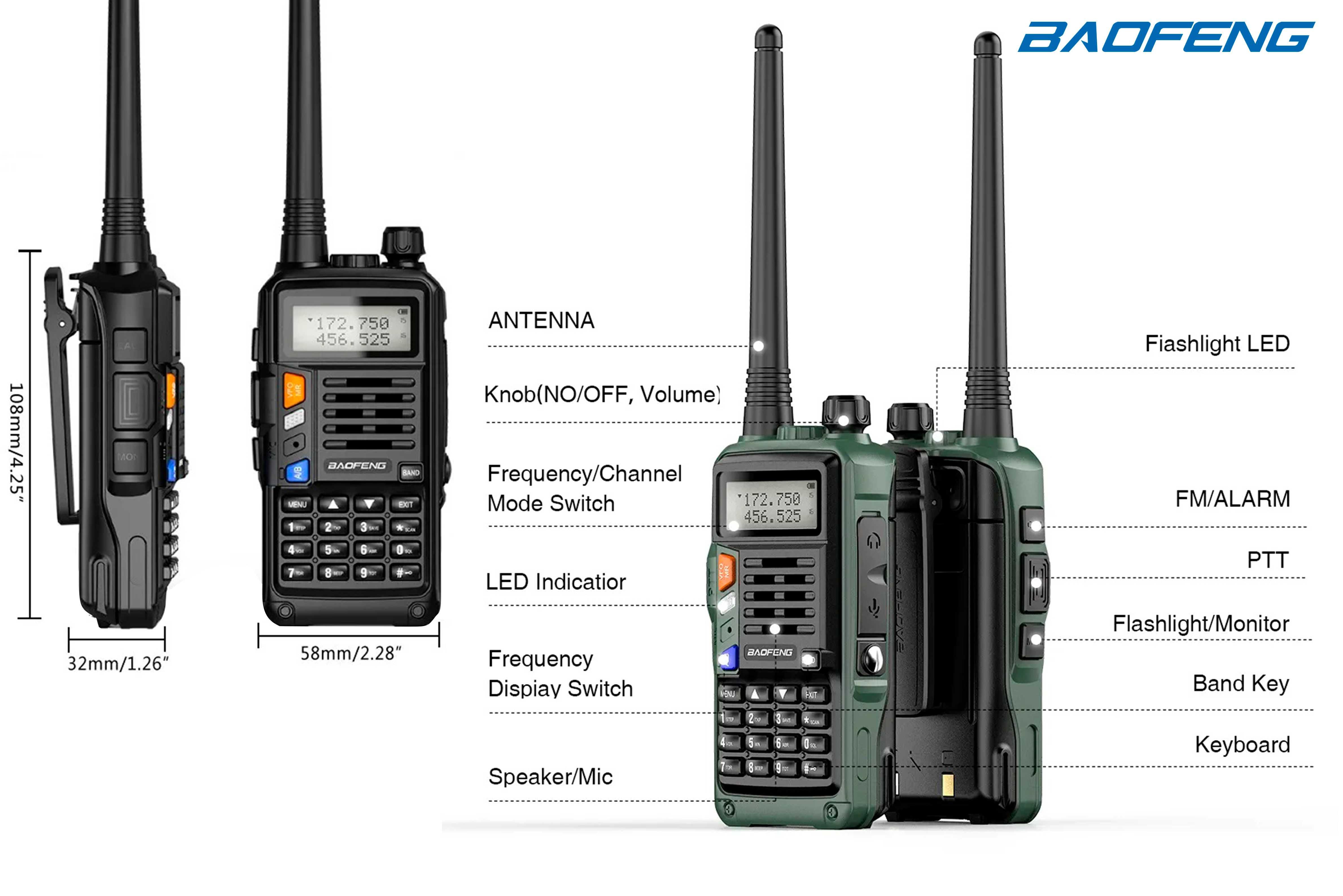 Rádio Baofeng UV-S9 Plus 10wats com carregamento USB