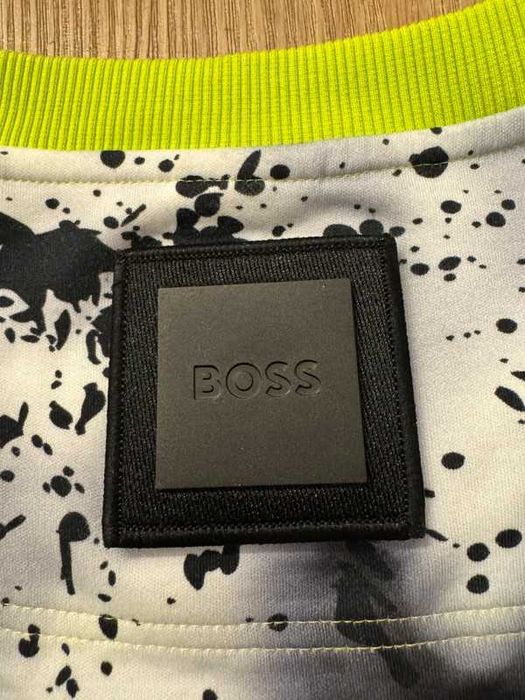 Hugo Boss Green Salbo Lotus Crewneck sweatshirt bluza neonowa M j.nowa