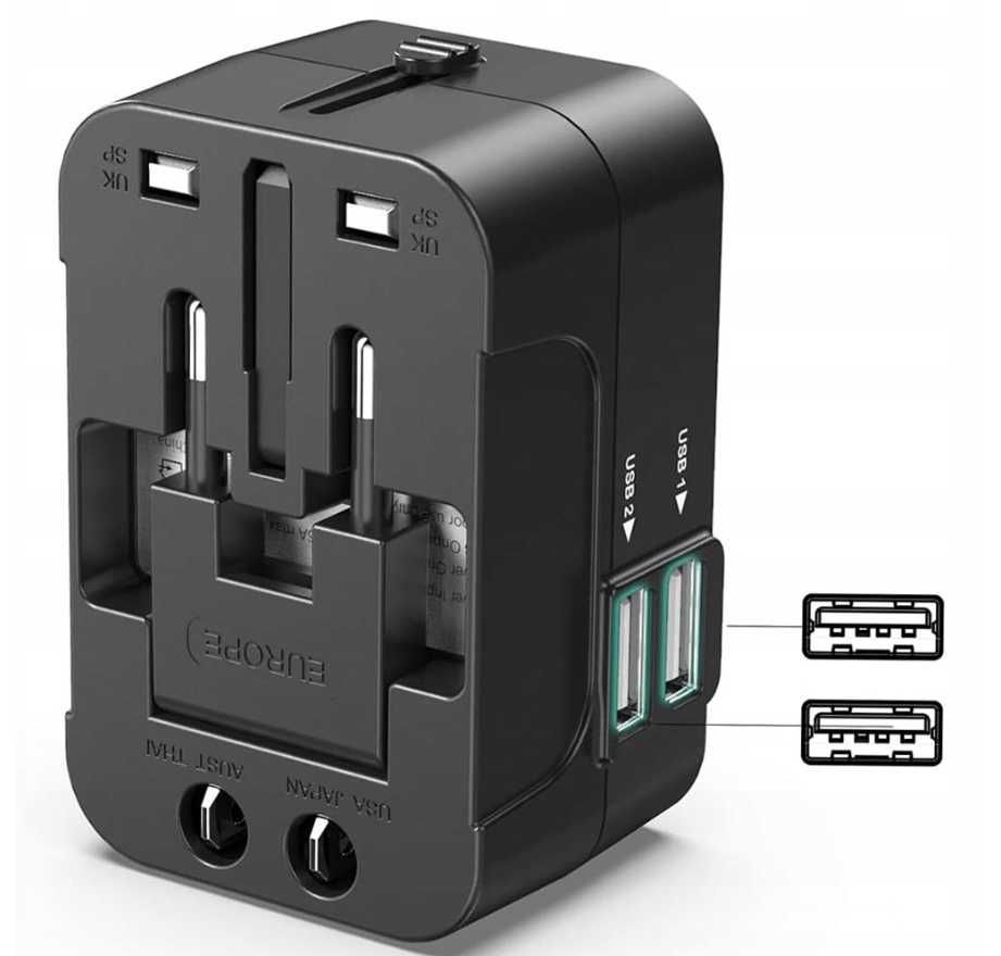 Przejściówka Świat Adapter Gniazdka USA UK EU USB