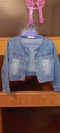 Bolerko ,kurtka jeans dla dziewczynki 122/128