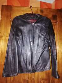 Пиджак кожаный черный