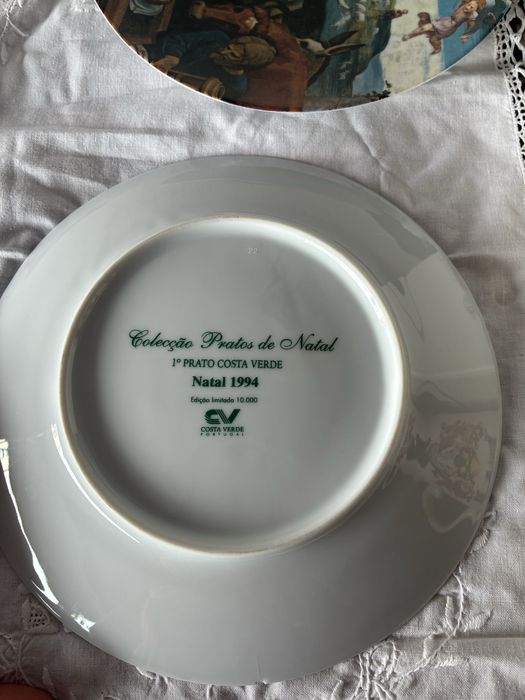 2 Pratos de Natal coleção costa verde edição limitada
