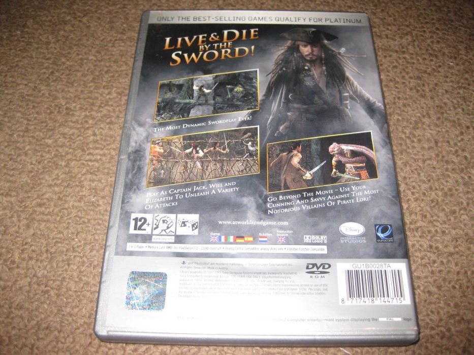 Jogo "Pirates Of The Caribbean: At World`s End" para PS2/Completo!