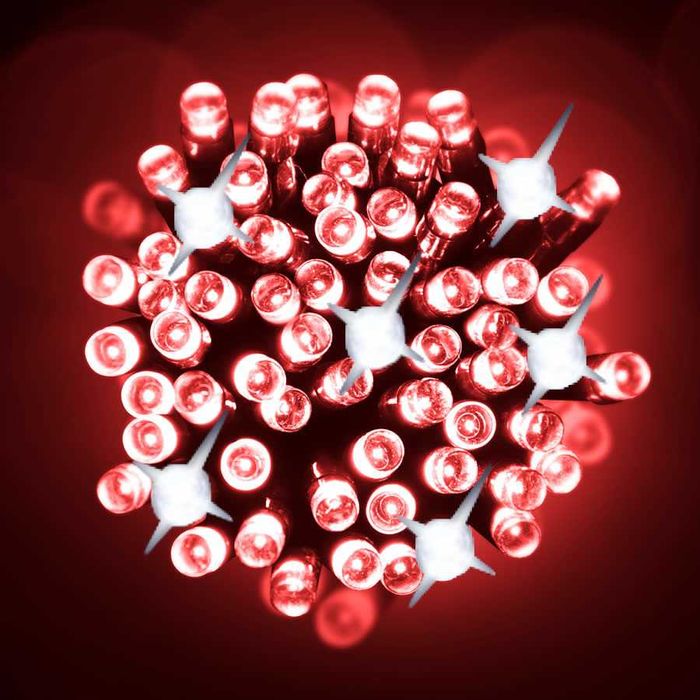 LAMPKI CHOINKOWE 1000 LED czerwone + flash flesz błysk 70m zewn grube