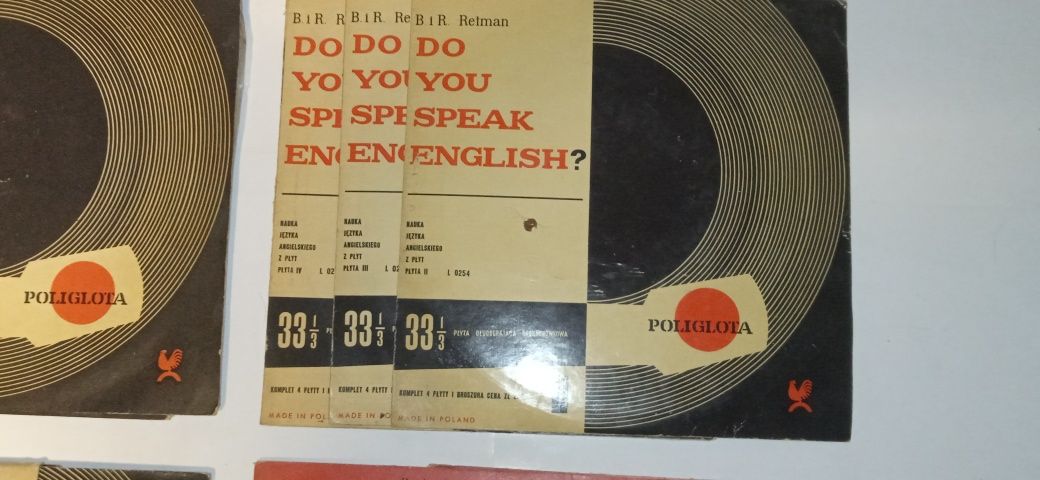 Płyty winylowe do nauki jezykow "Do you speak englisch" 4 szt