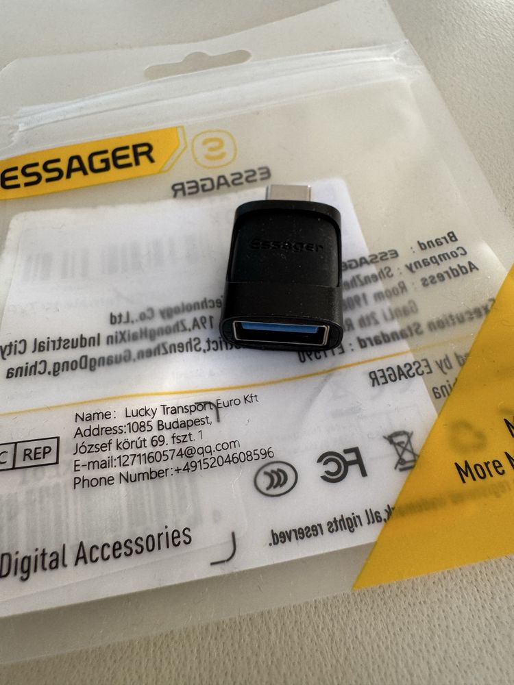 Essager  Adapter/ Przejscówka Usb-A Usb-C  Nowe.