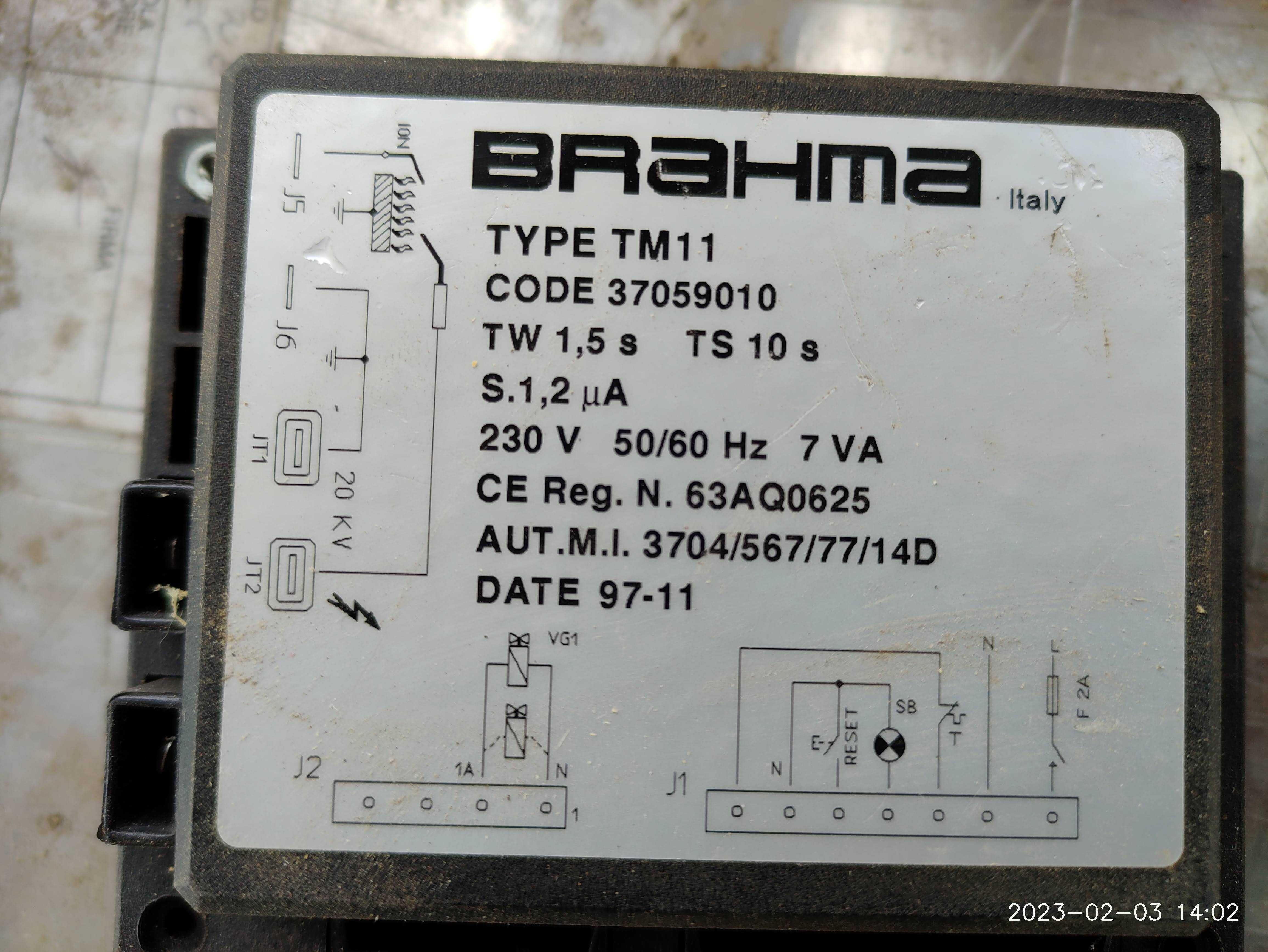 Плата управления котлом BRAHMA FM11 CODE 37059010