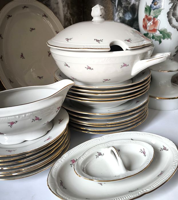 Serwis obiadowy Chodzież Szczecin róże piękna stara porcelana