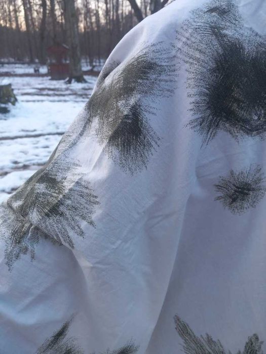 Strój zimowy maskałat, komplet - bluza ponczo, peleryna,rękawice, nowy