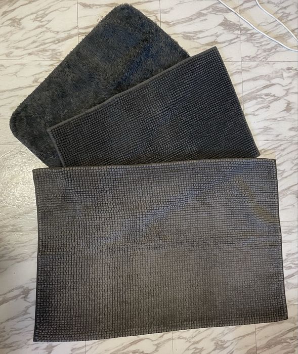 Dywaniki maty łazienkowe szare antracyt komplet 4 szt.