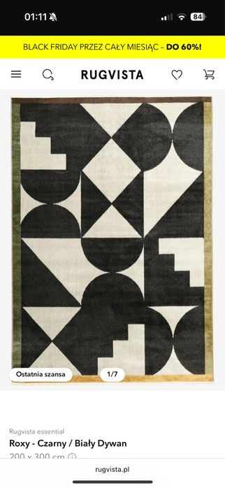 Dywan 200x300 czarno bialy bauhaus