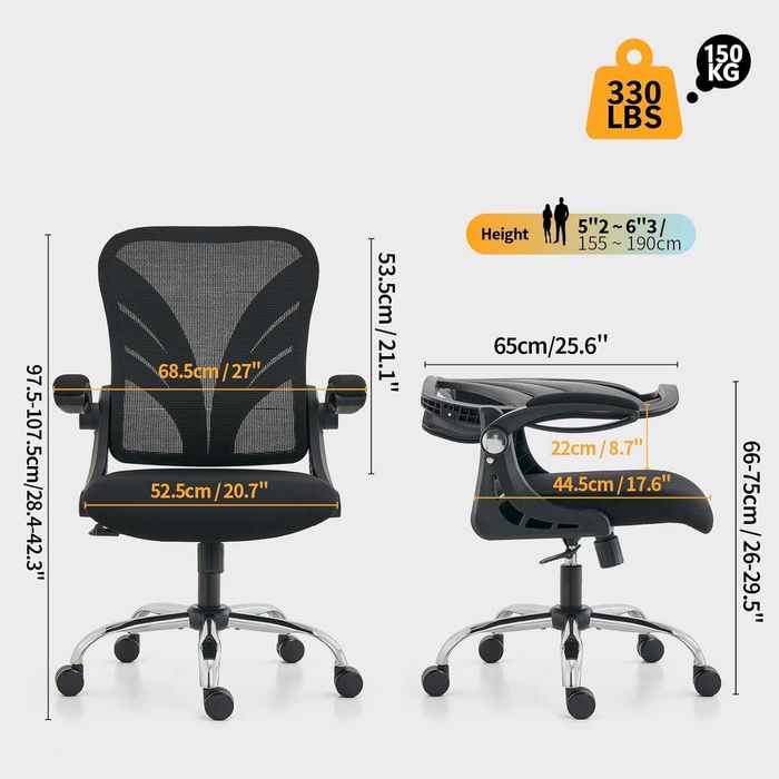 Ergonomiczne krzesło biurowe obrotowe HOLLUDLE White