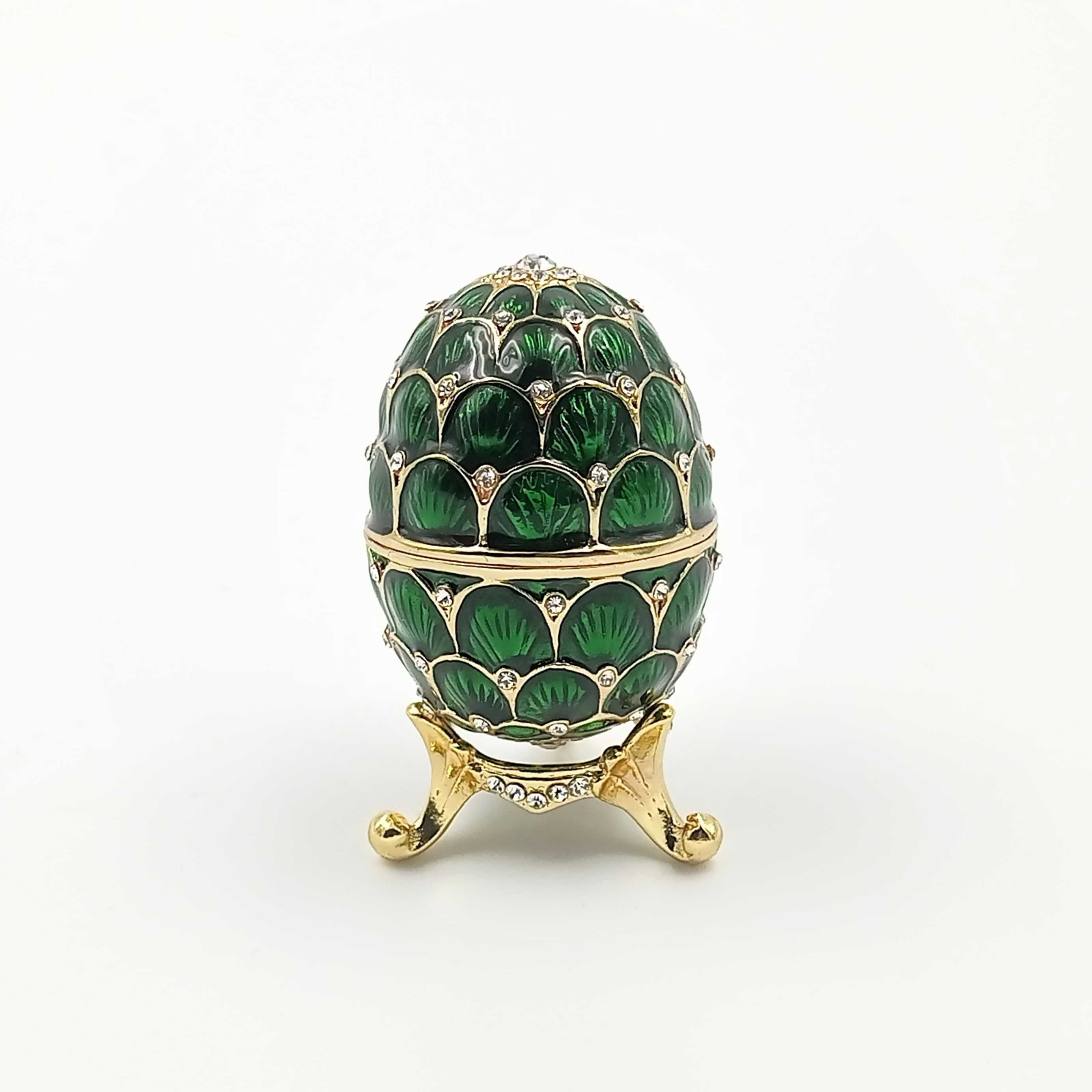 Jajko jajo faberge pojemniki szkatułka zielone