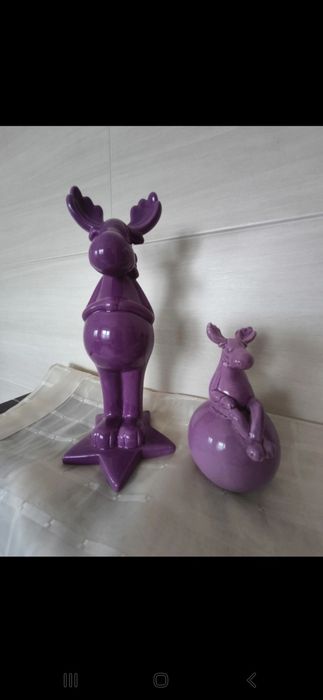 Figurka renifer świąteczna fioletowy 2 sztuki